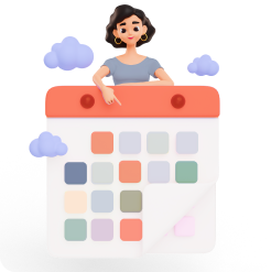 Girl on Calender Image